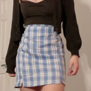 Yesstyle bodycon plaid mini skirt